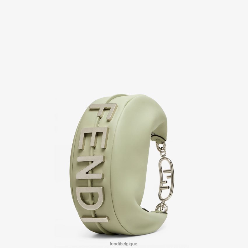 accessoires Fendi sac graphique en cuir moyen vert femmes 8X8J2J715 Fendi Sac