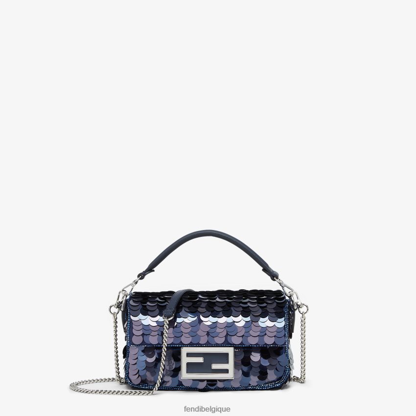 accessoires Fendi sac mi-haut à sequins bleu femmes 8X8J2J629 Fendi Belgique