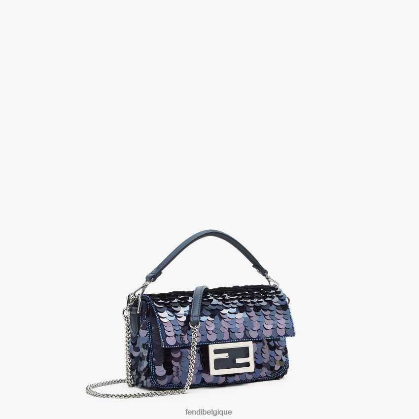 accessoires Fendi sac mi-haut à sequins bleu femmes 8X8J2J629 Fendi Belgique