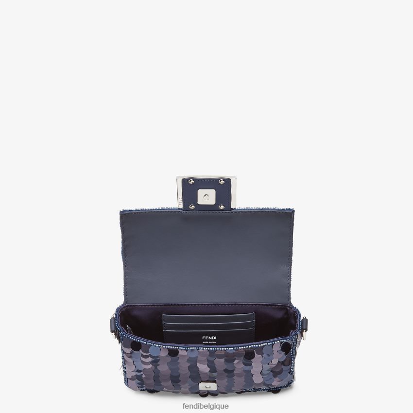 accessoires Fendi sac mi-haut à sequins bleu femmes 8X8J2J629 Fendi Belgique