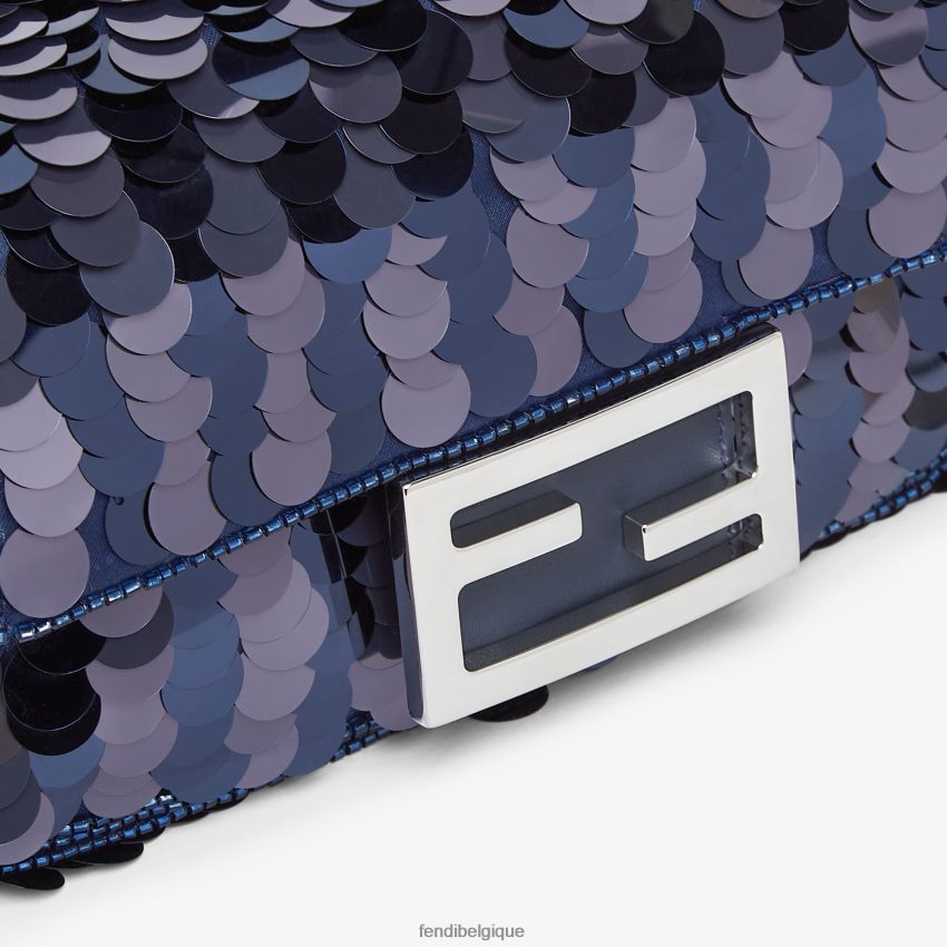 accessoires Fendi sac mi-haut à sequins bleu femmes 8X8J2J629 Fendi Belgique