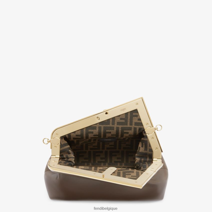 accessoires Fendi sac midi en cuir brun femmes 8X8J2J766 Fendi Sac