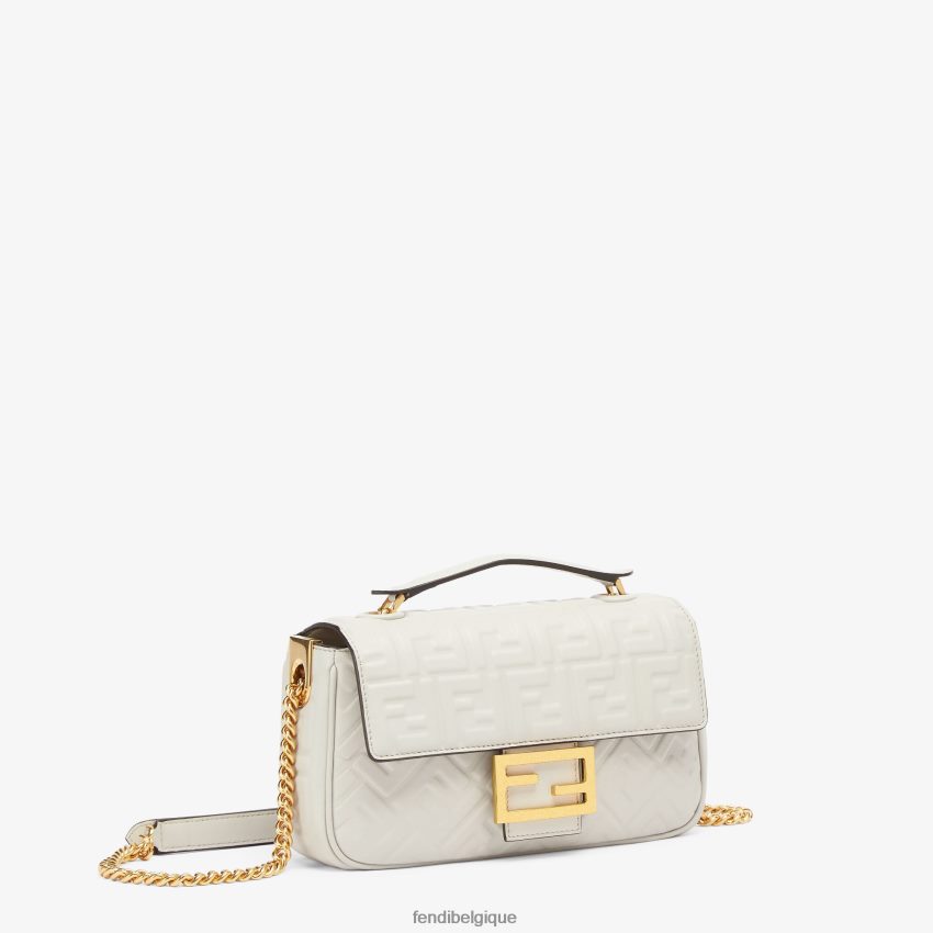 accessoires Fendi sac midi en cuir à chaîne baguette gris femmes 8X8J2J861 Fendi Lunette De Soleil