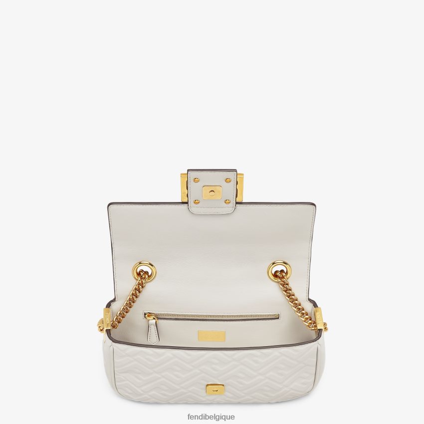 accessoires Fendi sac midi en cuir à chaîne baguette gris femmes 8X8J2J861 Fendi Lunette De Soleil