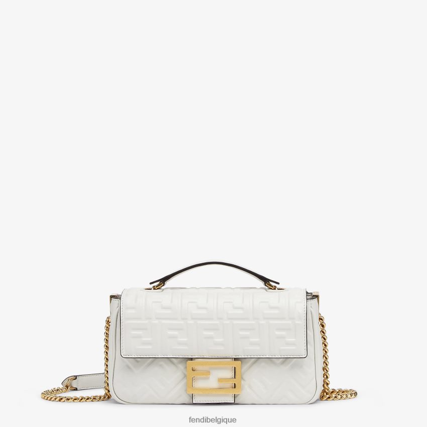 accessoires Fendi sac midi en cuir nappa à chaîne baguette blanc femmes 8X8J2J763 Fendi Sac