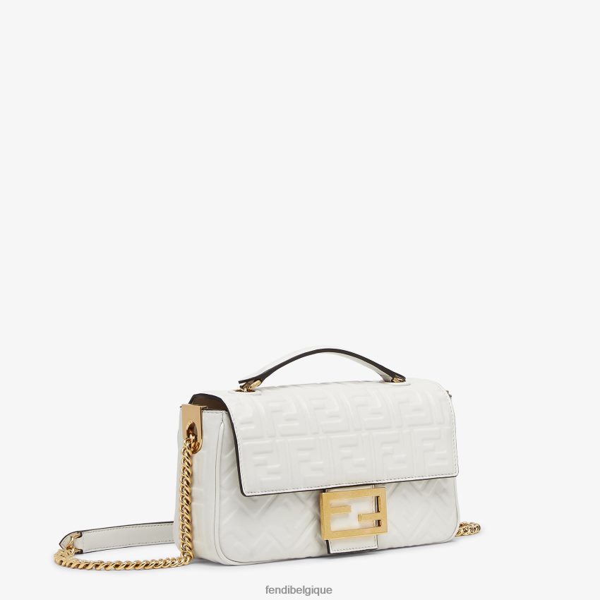 accessoires Fendi sac midi en cuir nappa à chaîne baguette blanc femmes 8X8J2J763 Fendi Sac