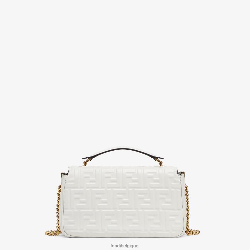 accessoires Fendi sac midi en cuir nappa à chaîne baguette blanc femmes 8X8J2J763 Fendi Sac
