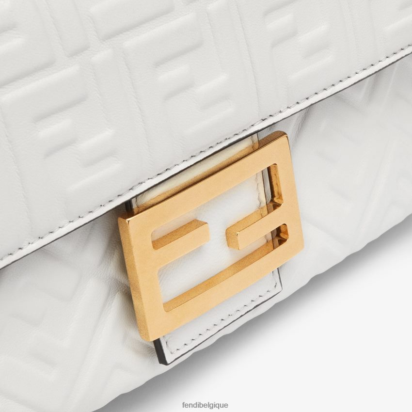 accessoires Fendi sac midi en cuir nappa à chaîne baguette blanc femmes 8X8J2J763 Fendi Sac