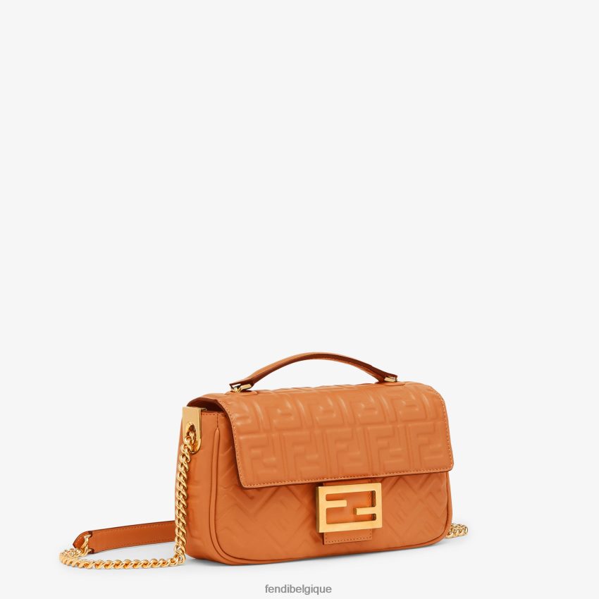 accessoires Fendi sac midi en cuir nappa à chaîne baguette brun femmes 8X8J2J585 Fendi Lunette De Soleil