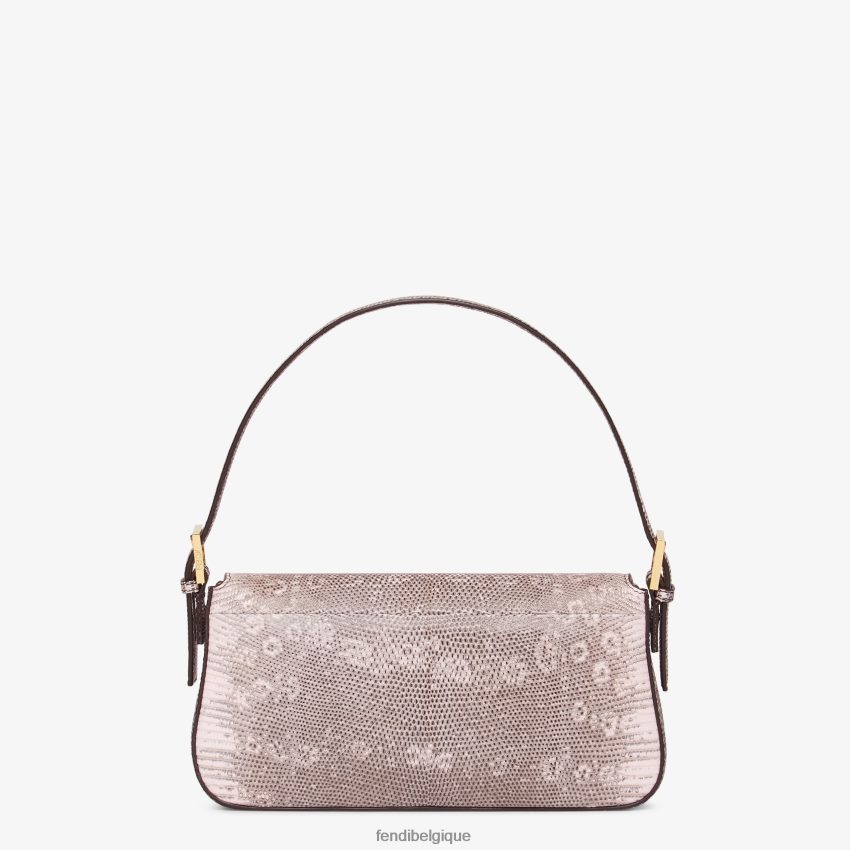 accessoires Fendi sac réédition en cuir de lézard rose femmes 8X8J2J892 Fendi Sac