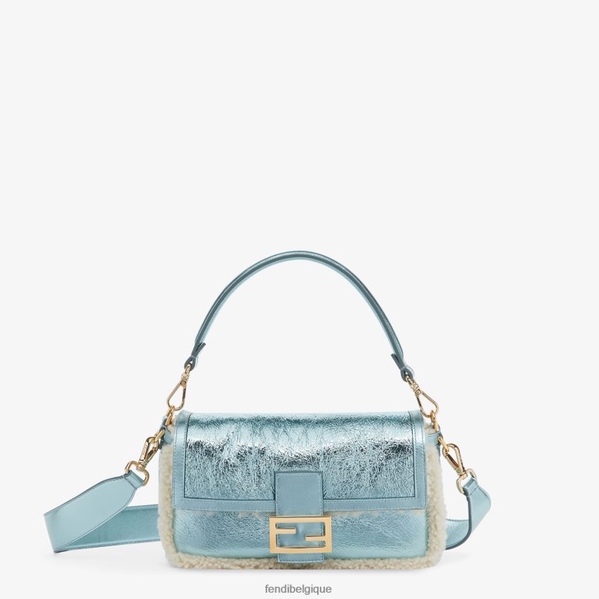 accessoires Fendi sac réédition en mouton lamé bleu clair femmes 8X8J2J798 Fendi Lunette De Soleil