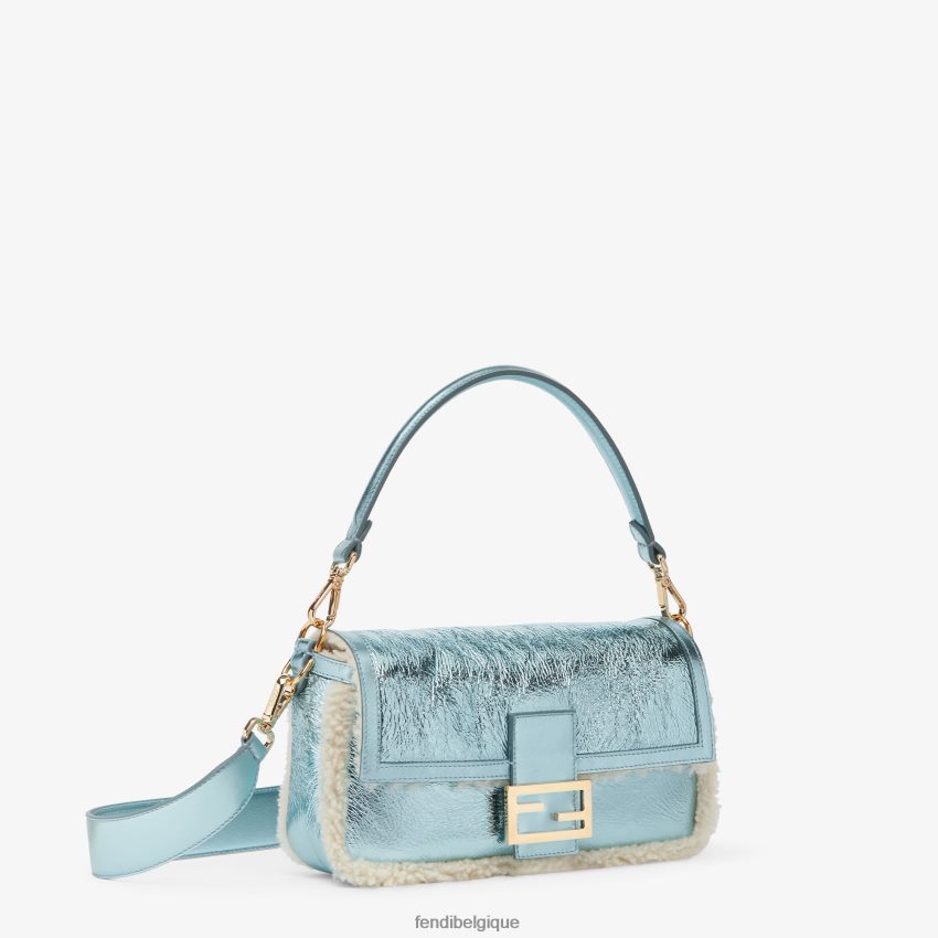accessoires Fendi sac réédition en mouton lamé bleu clair femmes 8X8J2J798 Fendi Lunette De Soleil