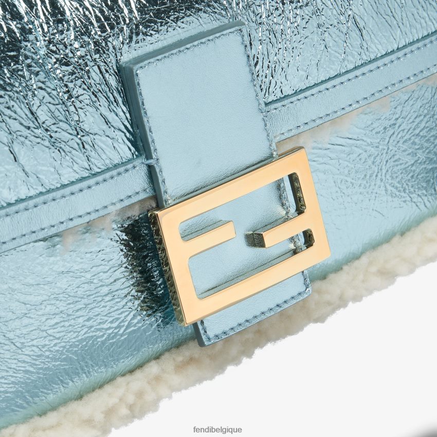 accessoires Fendi sac réédition en mouton lamé bleu clair femmes 8X8J2J798 Fendi Lunette De Soleil