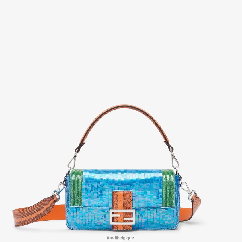 accessoires Fendi sac réédition en paillettes bleu clair femmes 8X8J2J803 Fendi Belgique