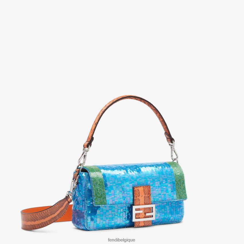 accessoires Fendi sac réédition en paillettes bleu clair femmes 8X8J2J803 Fendi Belgique
