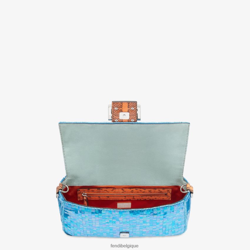 accessoires Fendi sac réédition en paillettes bleu clair femmes 8X8J2J803 Fendi Belgique