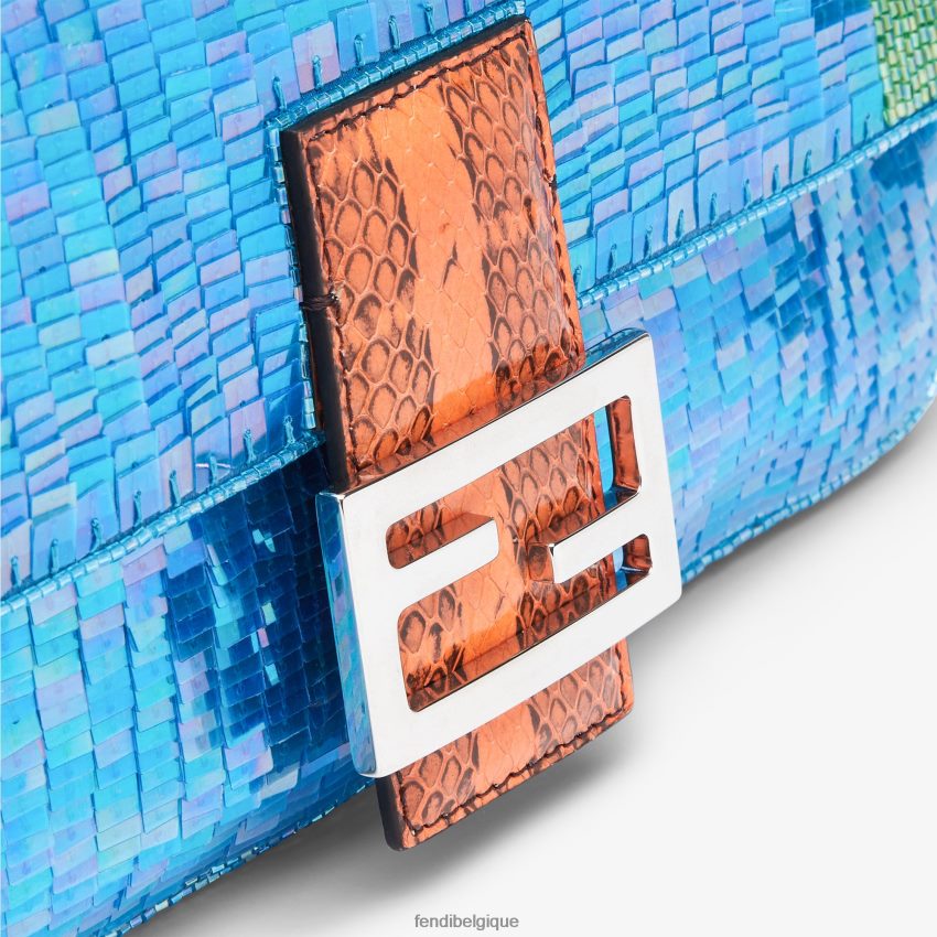 accessoires Fendi sac réédition en paillettes bleu clair femmes 8X8J2J803 Fendi Belgique