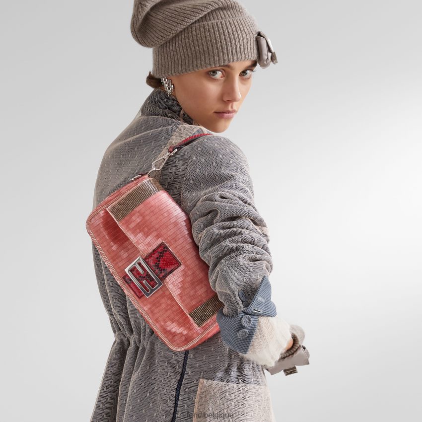 accessoires Fendi sac réédition en paillettes rose femmes 8X8J2J772 Fendi Sac