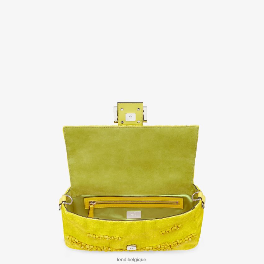 accessoires Fendi sac réédition en pierres et perles jaune femmes 8X8J2J799 Fendi Sac
