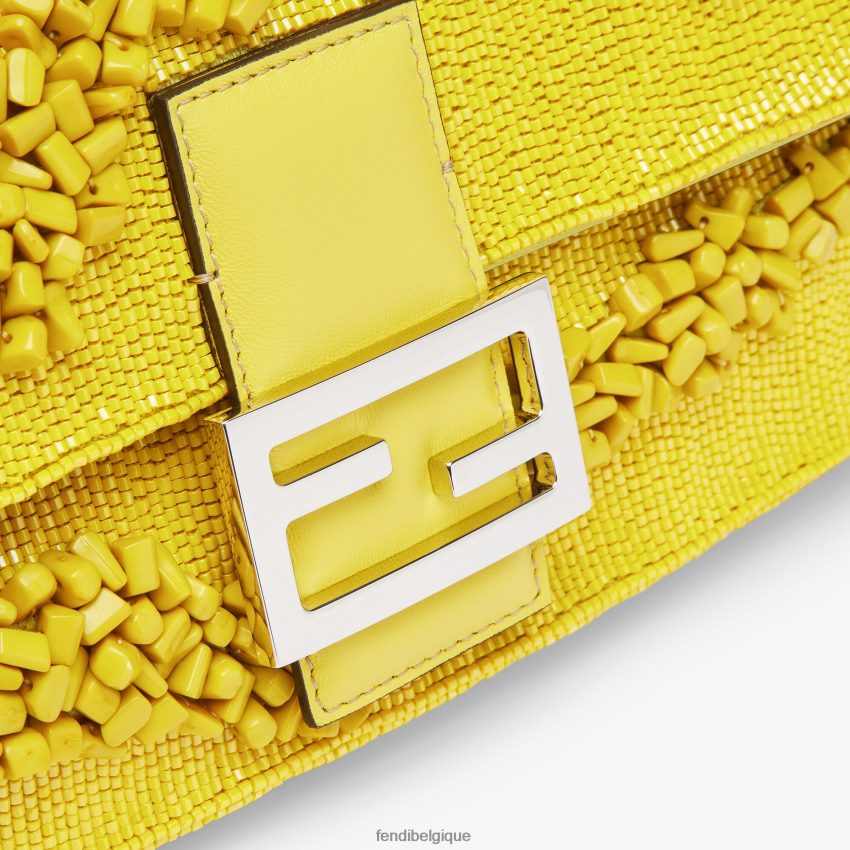 accessoires Fendi sac réédition en pierres et perles jaune femmes 8X8J2J799 Fendi Sac