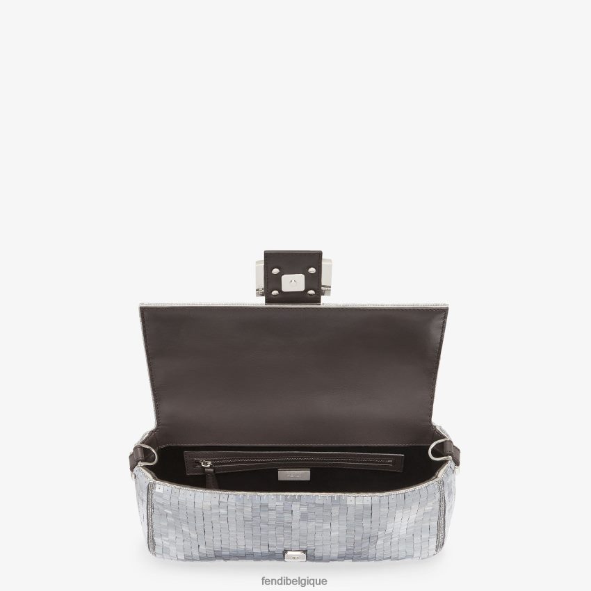 accessoires Fendi sac réédition en sequins couleur aluminium argent femmes 8X8J2J795 Fendi Lunette De Soleil