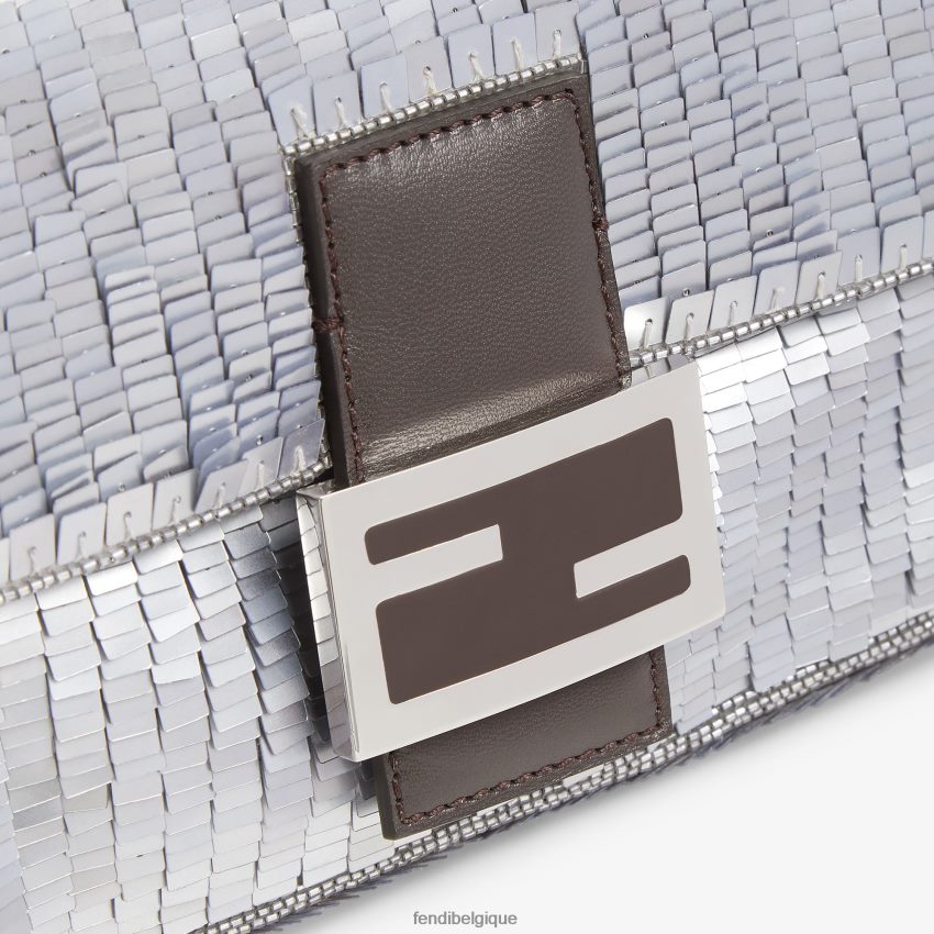 accessoires Fendi sac réédition en sequins couleur aluminium argent femmes 8X8J2J795 Fendi Lunette De Soleil