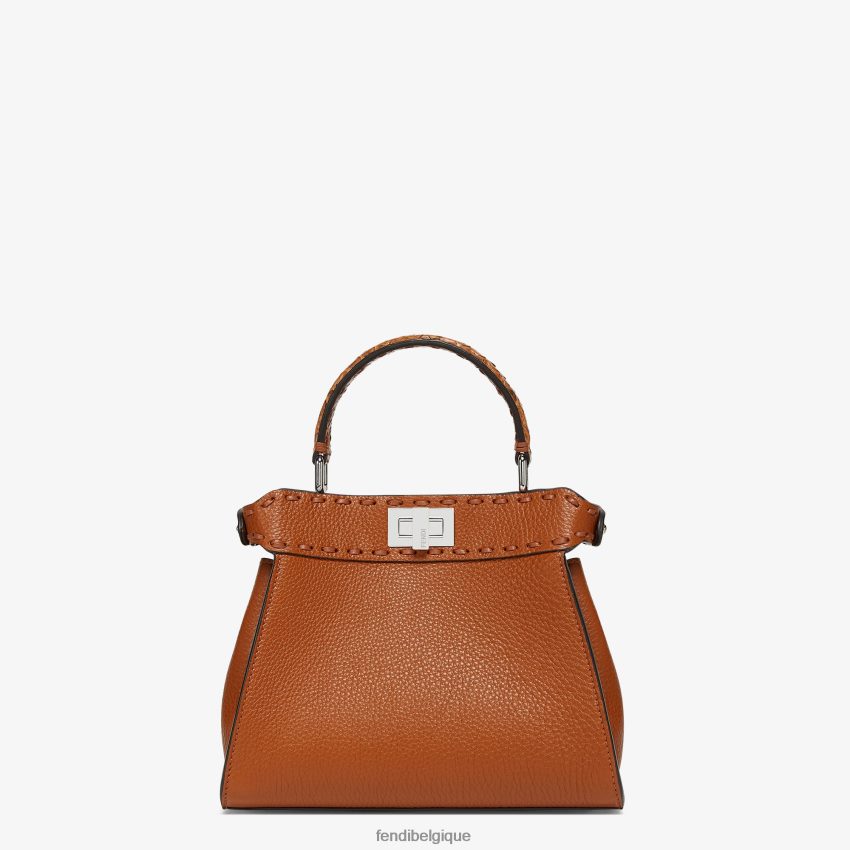 accessoires Fendi sac selleria avec surpiqûres oversize et détails exotiques brun femmes 8X8J2J613 Fendi Sac