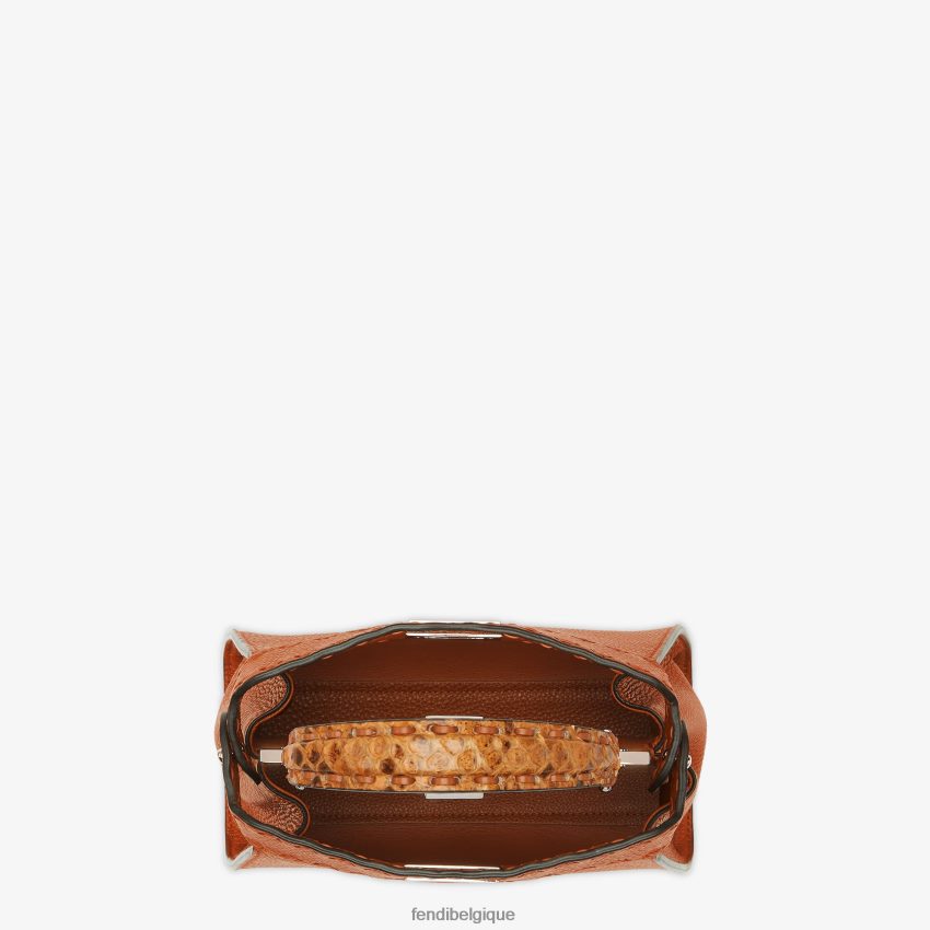 accessoires Fendi sac selleria avec surpiqûres oversize et détails exotiques brun femmes 8X8J2J613 Fendi Sac