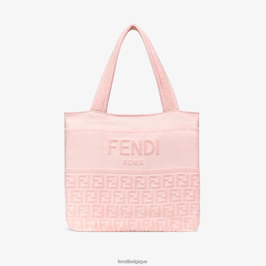 accessoires Fendi serviette de plage en éponge avec logo qui se transforme en sac rose femmes 8X8J2J2914 Fendi Sac