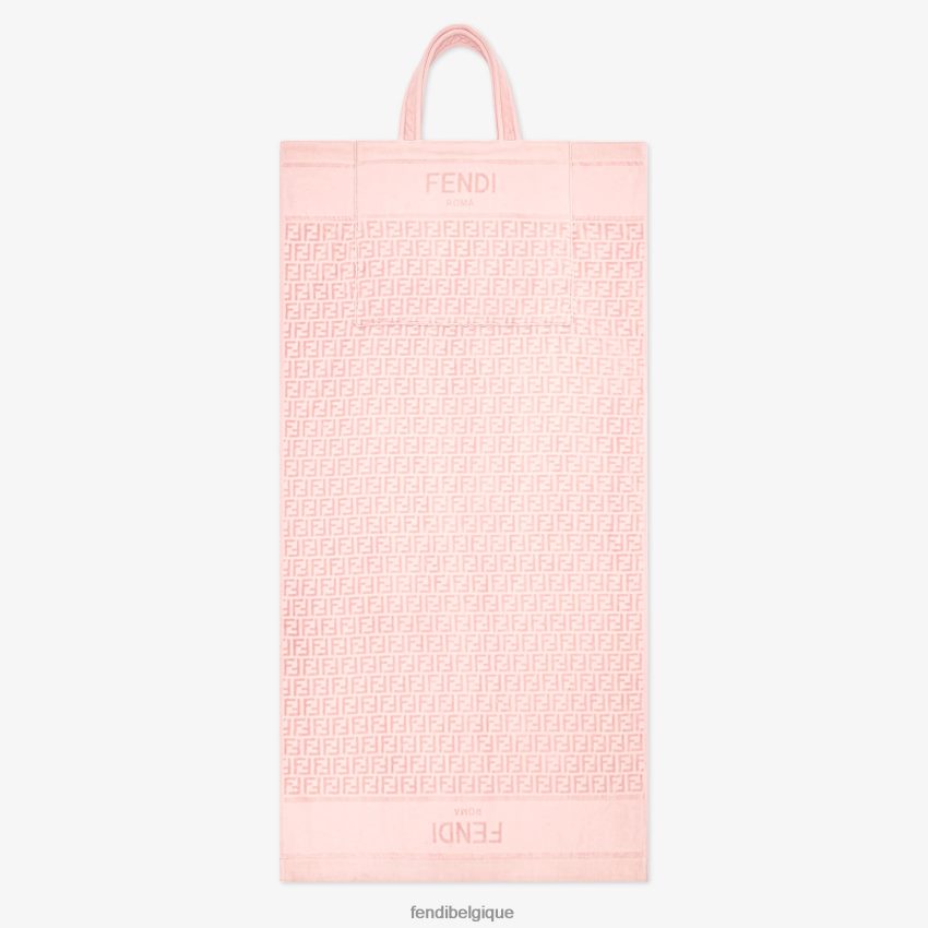 accessoires Fendi serviette de plage en éponge avec logo qui se transforme en sac rose femmes 8X8J2J2914 Fendi Sac