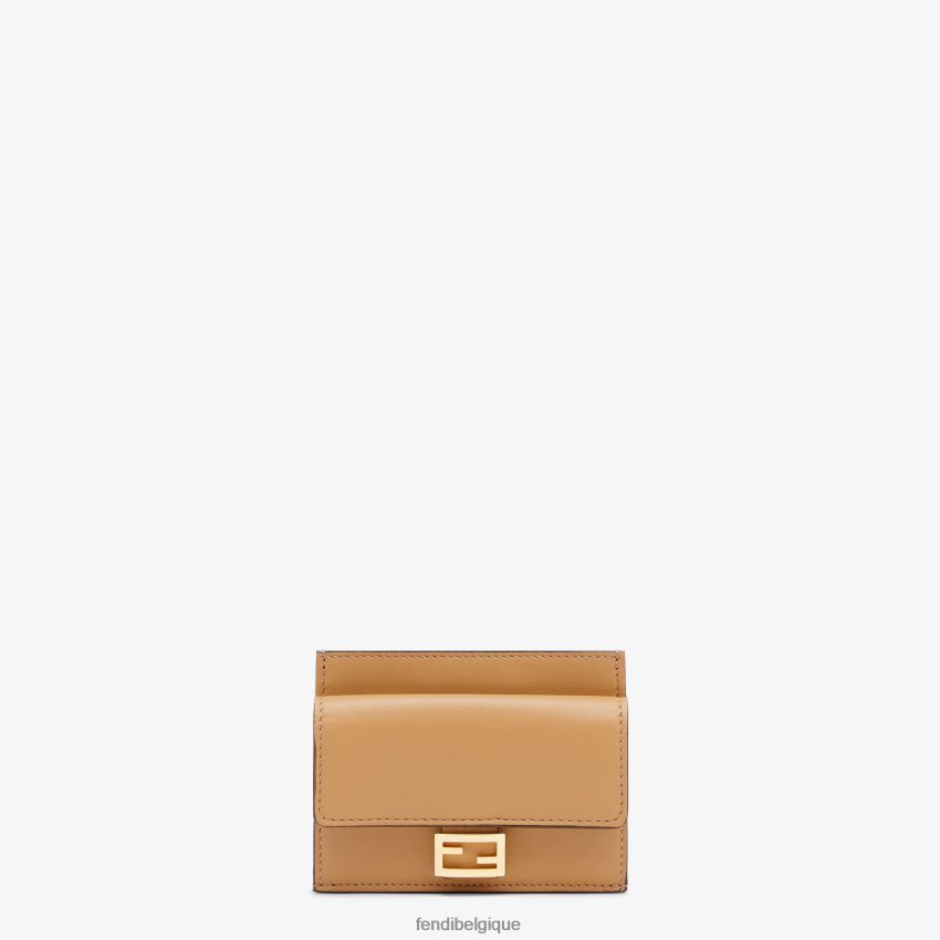 accessoires Fendi porte-cartes en cuir nappa beige femmes 8X8J2J1559 Fendi Belgique