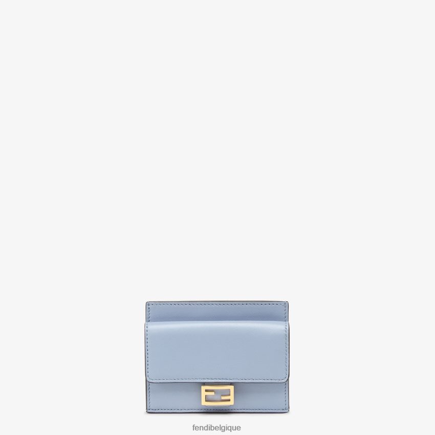 accessoires Fendi porte-cartes en cuir nappa bleu clair femmes 8X8J2J1421 Fendi Belgique