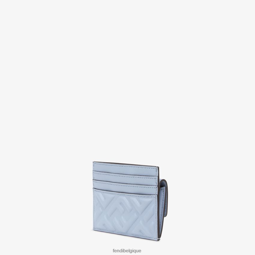 accessoires Fendi porte-cartes en cuir nappa bleu clair femmes 8X8J2J1421 Fendi Belgique