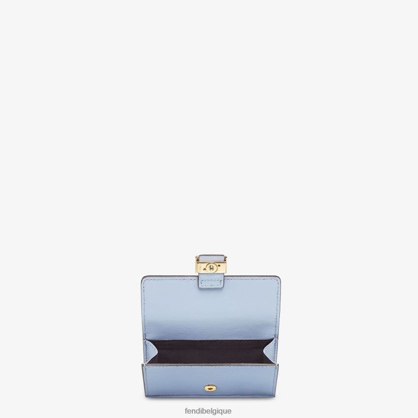 accessoires Fendi porte-cartes en cuir nappa bleu clair femmes 8X8J2J1421 Fendi Belgique