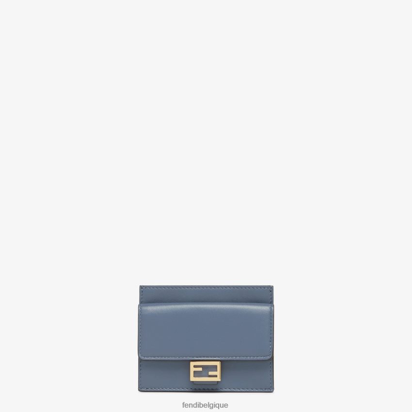 accessoires Fendi porte-cartes en cuir nappa bleu femmes 8X8J2J1498 Fendi Sac