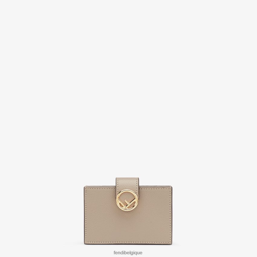 accessoires Fendi porte-cartes en cuir à soufflet beige femmes 8X8J2J1603 Fendi Sac