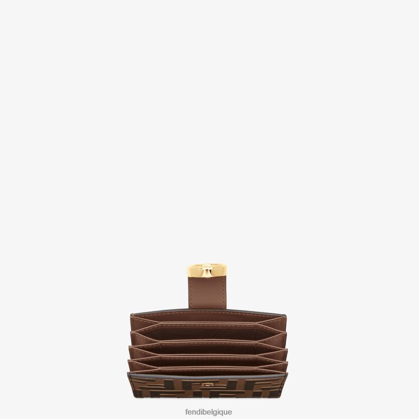 accessoires Fendi porte-cartes en cuir à soufflet noir femmes 8X8J2J1480 Fendi Sac