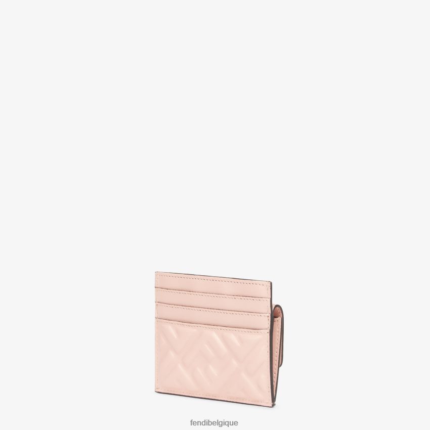 accessoires Fendi porte-cartes ff en cuir nappa rose femmes 8X8J2J1523 Fendi Belgique