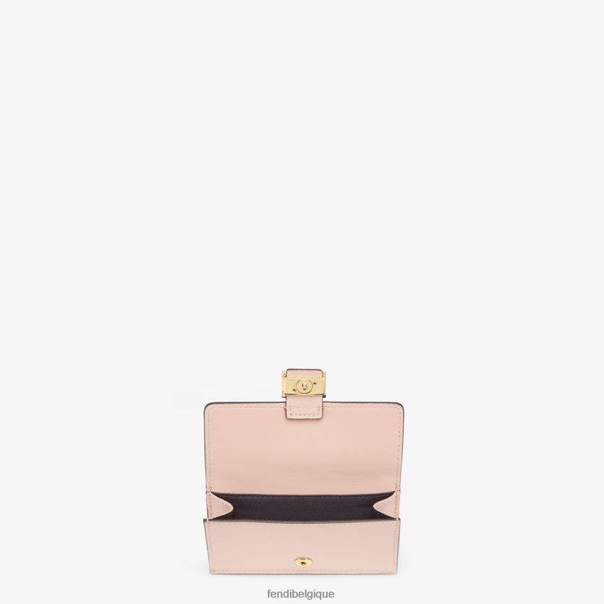 accessoires Fendi porte-cartes ff en cuir nappa rose femmes 8X8J2J1523 Fendi Belgique