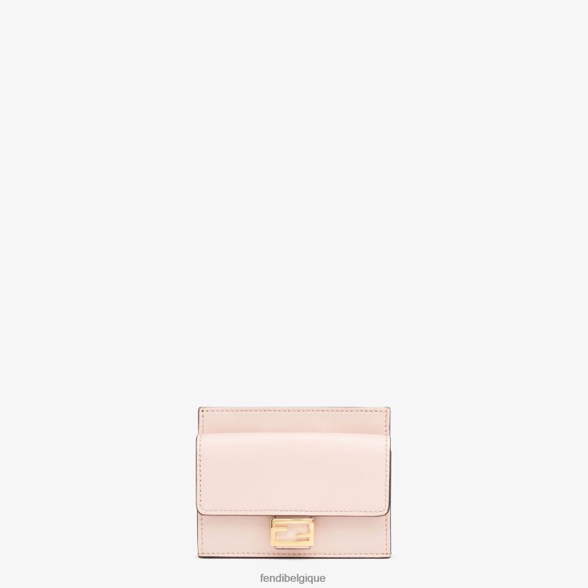 accessoires Fendi porte-cartes ff en cuir nappa rose femmes 8X8J2J1544 Fendi Belgique