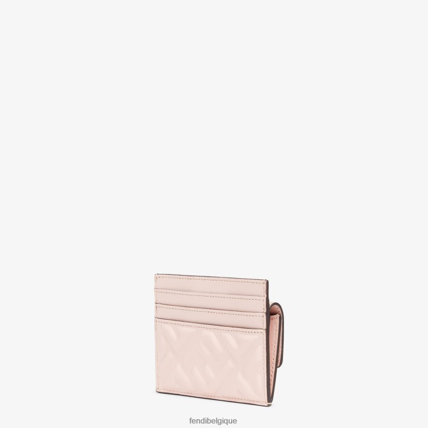 accessoires Fendi porte-cartes ff en cuir nappa rose femmes 8X8J2J1544 Fendi Belgique