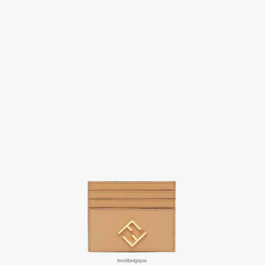 accessoires Fendi porte-cartes plat en cuir brun femmes 8X8J2J1430 Fendi Belgique
