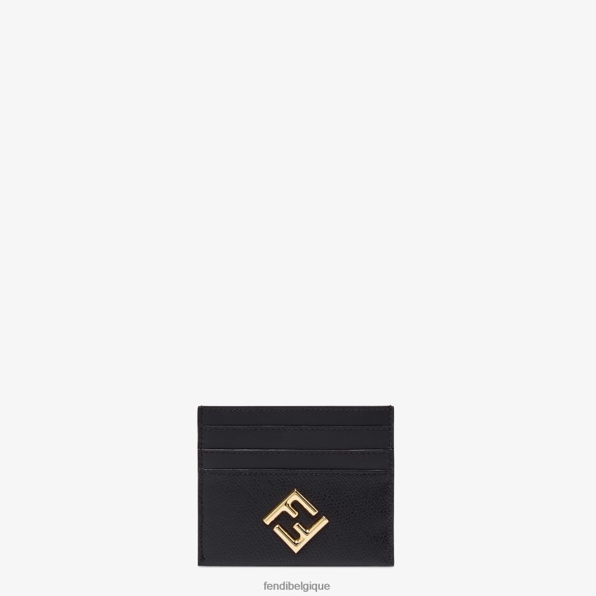 accessoires Fendi porte-cartes plat en cuir noir femmes 8X8J2J1472 Fendi Belgique