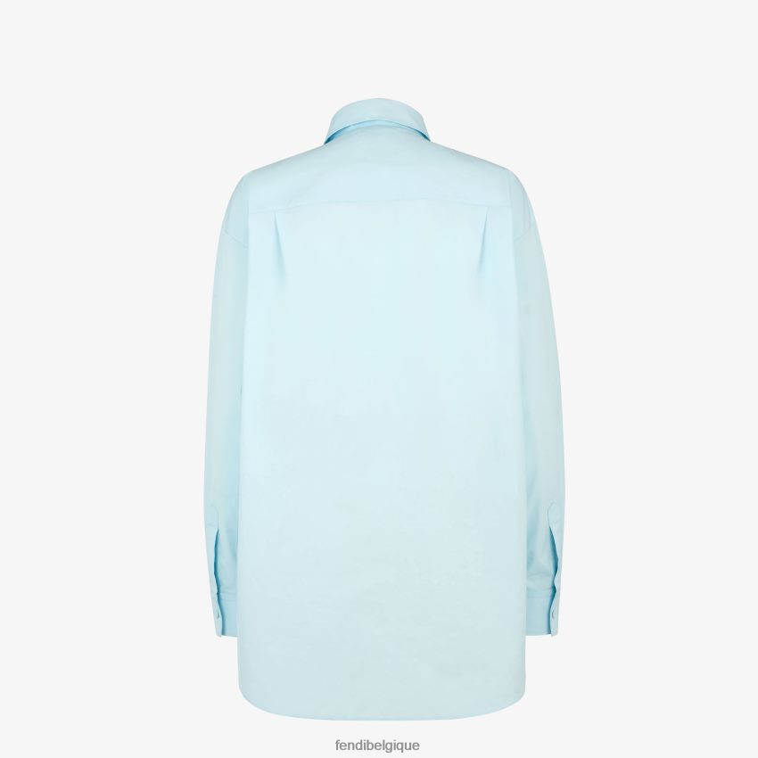 vêtements Fendi chemise en coton bleu clair femmes 8X8J2J966 Fendi Lunette De Soleil