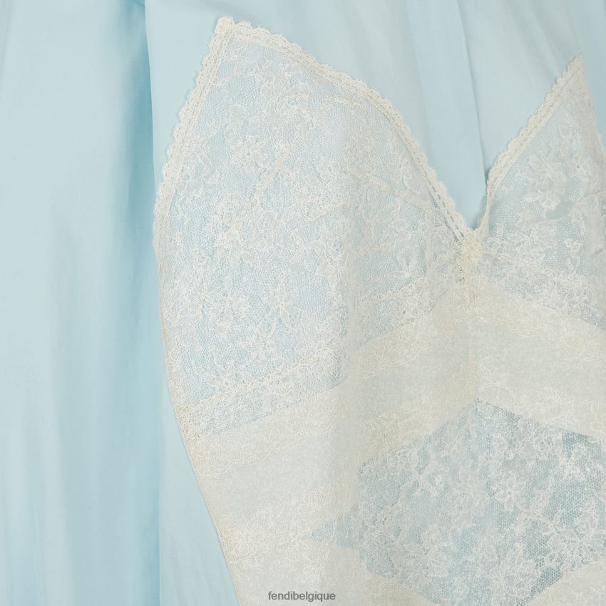 vêtements Fendi chemise en coton bleu clair femmes 8X8J2J966 Fendi Lunette De Soleil