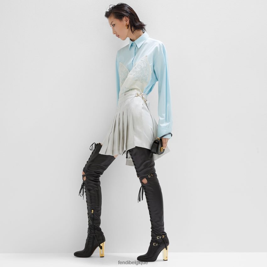 vêtements Fendi chemise en coton bleu clair femmes 8X8J2J966 Fendi Lunette De Soleil