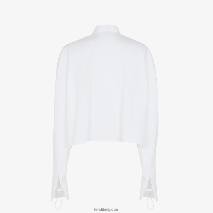 vêtements Fendi chemise en popeline blanc femmes 8X8J2J1016 Fendi Belgique