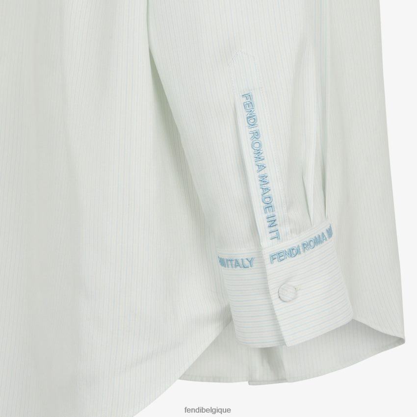 vêtements Fendi chemise en soie bleu clair femmes 8X8J2J979 Fendi Sac