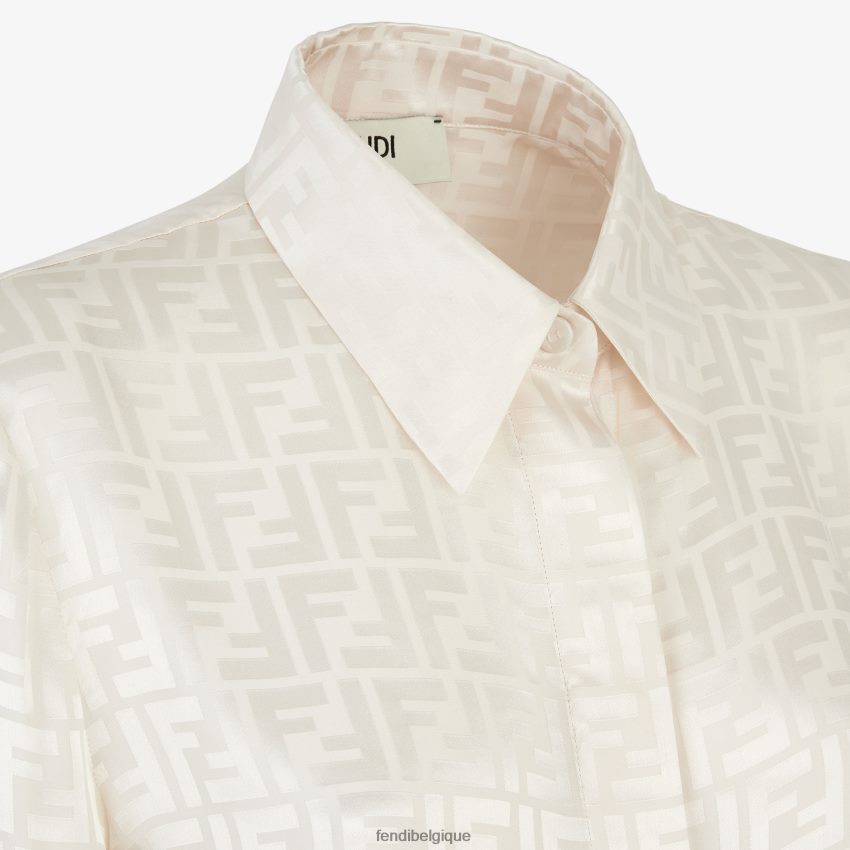 vêtements Fendi chemise en soie ff blanc femmes 8X8J2J922 Fendi Sac