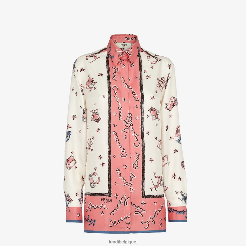 vêtements Fendi chemise en soie multicolore femmes 8X8J2J1037 Fendi Belgique